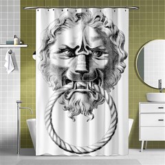 Steampunk Steam Punk Lion Door Shower Curtain 48  X 72  (small)  by Sapixe