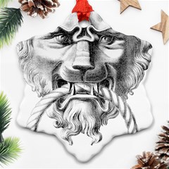 Steampunk Steam Punk Lion Door Ornament (snowflake) by Sapixe