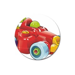 Car Vehicle Racing Car Formula Magnet 3  (round) by Sapixe