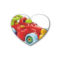 Car Vehicle Racing Car Formula Rubber Coaster (heart)  by Sapixe