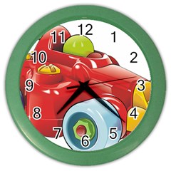 Car Vehicle Racing Car Formula Color Wall Clocks by Sapixe