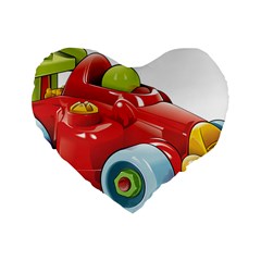 Car Vehicle Racing Car Formula Standard 16  Premium Flano Heart Shape Cushions by Sapixe