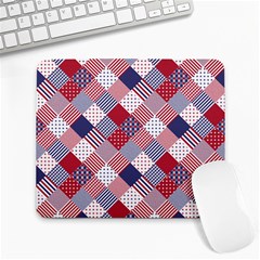 Usa Americana Diagonal Red White & Blue Quilt Large Mousepads by PodArtist