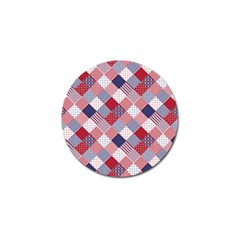 Usa Americana Diagonal Red White & Blue Quilt Golf Ball Marker (4 Pack) by PodArtist