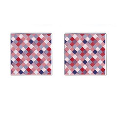 Usa Americana Diagonal Red White & Blue Quilt Cufflinks (square) by PodArtist