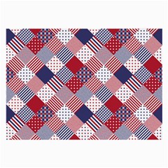 Usa Americana Diagonal Red White & Blue Quilt Large Glasses Cloth by PodArtist