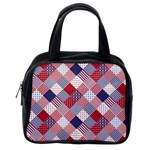 USA Americana Diagonal Red White & Blue Quilt Classic Handbags (One Side) Front