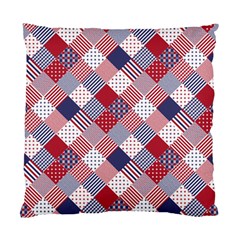 Usa Americana Diagonal Red White & Blue Quilt Standard Cushion Case (one Side) by PodArtist