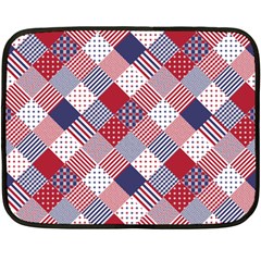 Usa Americana Diagonal Red White & Blue Quilt Fleece Blanket (mini) by PodArtist