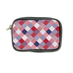 USA Americana Diagonal Red White & Blue Quilt Coin Purse