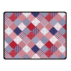 Usa Americana Diagonal Red White & Blue Quilt Fleece Blanket (small) by PodArtist