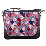 USA Americana Diagonal Red White & Blue Quilt Messenger Bags Front