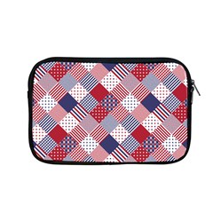 Usa Americana Diagonal Red White & Blue Quilt Apple Macbook Pro 13  Zipper Case by PodArtist