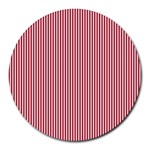 USA Flag Red and White Stripes Round Mousepads Front