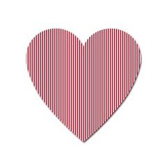 Usa Flag Red And White Stripes Heart Magnet by PodArtist