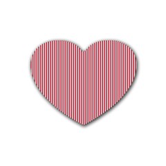 Usa Flag Red And White Stripes Heart Coaster (4 Pack)  by PodArtist