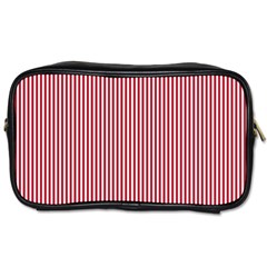 Usa Flag Red And White Stripes Toiletries Bags by PodArtist