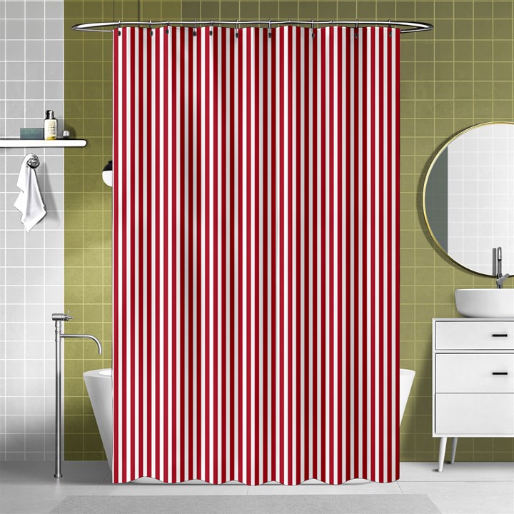 USA Flag Red and White Stripes Shower Curtain 48  x 72  (Small) 