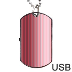 Usa Flag Red And White Stripes Dog Tag Usb Flash (one Side) by PodArtist