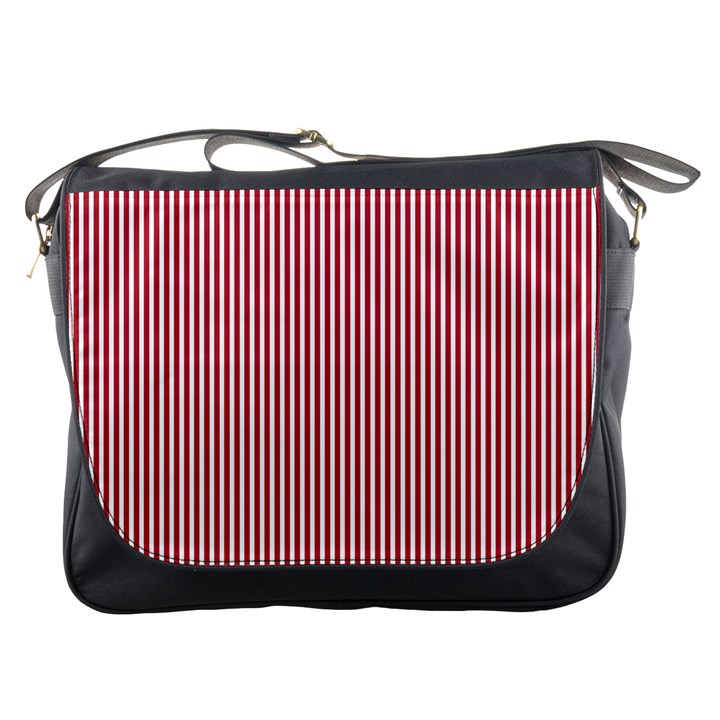 USA Flag Red and White Stripes Messenger Bags