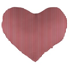 Usa Flag Red And White Stripes Large 19  Premium Heart Shape Cushions by PodArtist