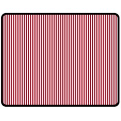 Usa Flag Red And White Stripes Double Sided Fleece Blanket (medium)  by PodArtist