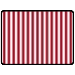 Usa Flag Red And White Stripes Double Sided Fleece Blanket (large)  by PodArtist