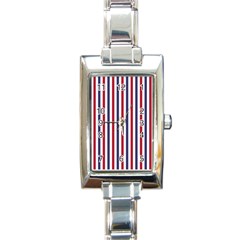 Usa Flag Red White And Flag Blue Wide Stripes Rectangle Italian Charm Watch by PodArtist