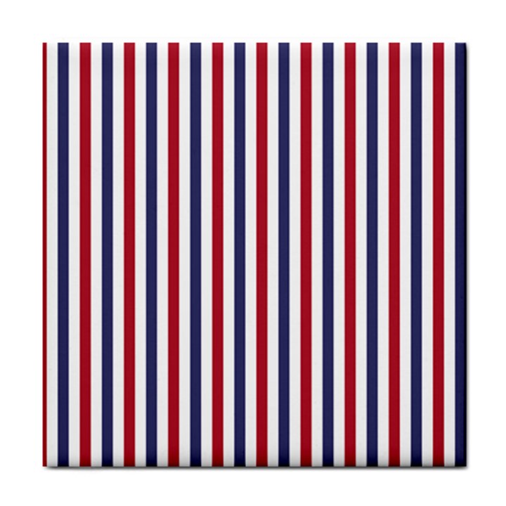 USA Flag Red White and Flag Blue Wide Stripes Tile Coasters