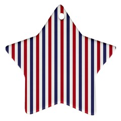 Usa Flag Red White And Flag Blue Wide Stripes Ornament (star) by PodArtist