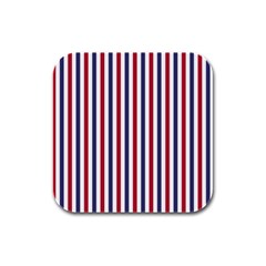 Usa Flag Red White And Flag Blue Wide Stripes Rubber Square Coaster (4 Pack)  by PodArtist