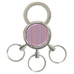 Usa Flag Red White And Flag Blue Wide Stripes 3-ring Key Chains by PodArtist