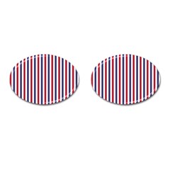 Usa Flag Red White And Flag Blue Wide Stripes Cufflinks (oval) by PodArtist