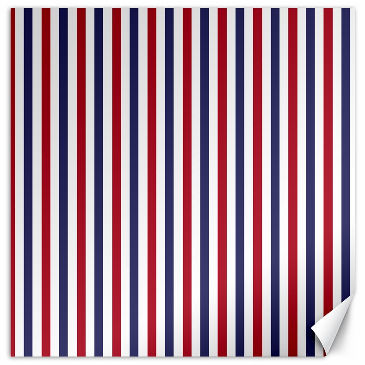 USA Flag Red White and Flag Blue Wide Stripes Canvas 12  x 12  