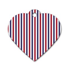 Usa Flag Red White And Flag Blue Wide Stripes Dog Tag Heart (one Side) by PodArtist