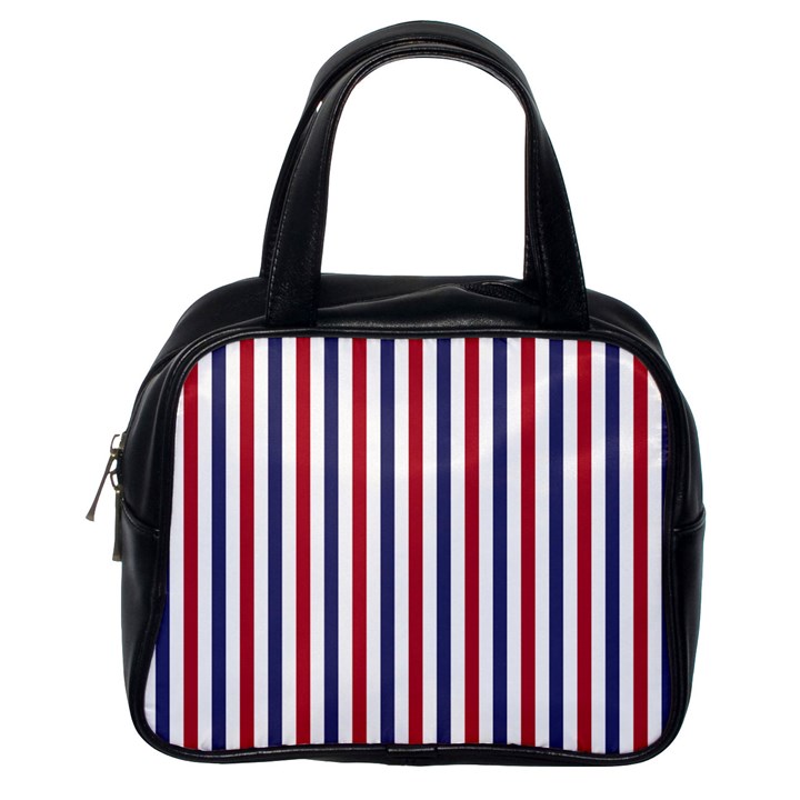 USA Flag Red White and Flag Blue Wide Stripes Classic Handbags (One Side)