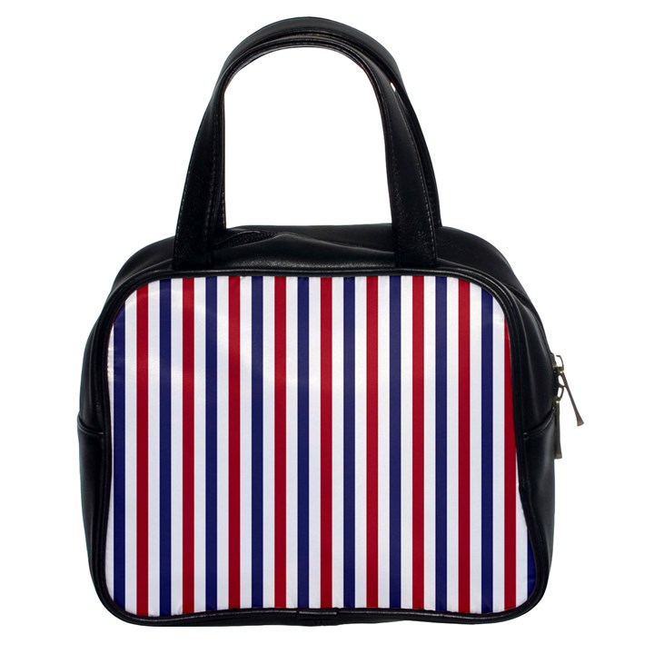 USA Flag Red White and Flag Blue Wide Stripes Classic Handbags (2 Sides)