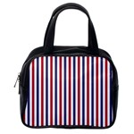 USA Flag Red White and Flag Blue Wide Stripes Classic Handbags (2 Sides) Back