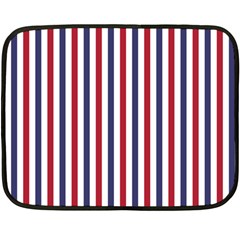 Usa Flag Red White And Flag Blue Wide Stripes Fleece Blanket (mini) by PodArtist