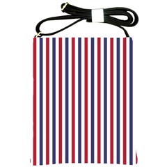 Usa Flag Red White And Flag Blue Wide Stripes Shoulder Sling Bags by PodArtist