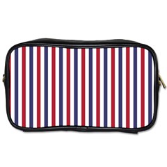 Usa Flag Red White And Flag Blue Wide Stripes Toiletries Bags by PodArtist