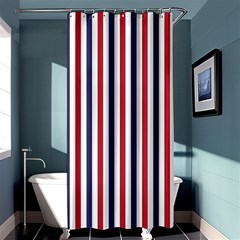 Usa Flag Red White And Flag Blue Wide Stripes Shower Curtain 36  X 72  (stall)  by PodArtist