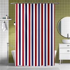 Usa Flag Red White And Flag Blue Wide Stripes Shower Curtain 48  X 72  (small)  by PodArtist