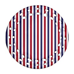 Usa Flag Red White And Flag Blue Wide Stripes Ornament (round Filigree) by PodArtist