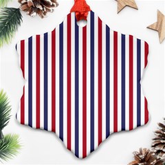 Usa Flag Red White And Flag Blue Wide Stripes Ornament (snowflake) by PodArtist