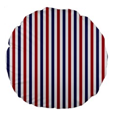 Usa Flag Red White And Flag Blue Wide Stripes Large 18  Premium Round Cushions by PodArtist