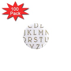 Letters Gold Classic Alphabet 1  Mini Magnets (100 Pack)  by Sapixe