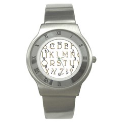 Letters Gold Classic Alphabet Stainless Steel Watch by Sapixe