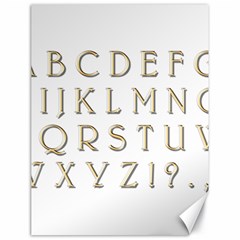 Letters Gold Classic Alphabet Canvas 18  X 24   by Sapixe