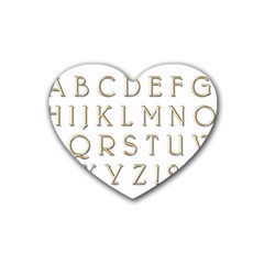 Letters Gold Classic Alphabet Heart Coaster (4 Pack)  by Sapixe